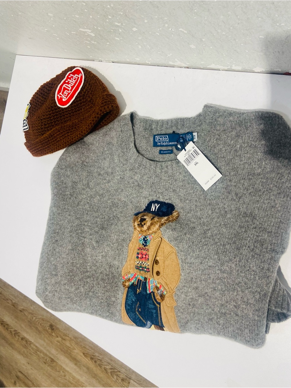 Polo Ralph Lauren Gray Bear Crewneck Sweater - Picture 3 of 8